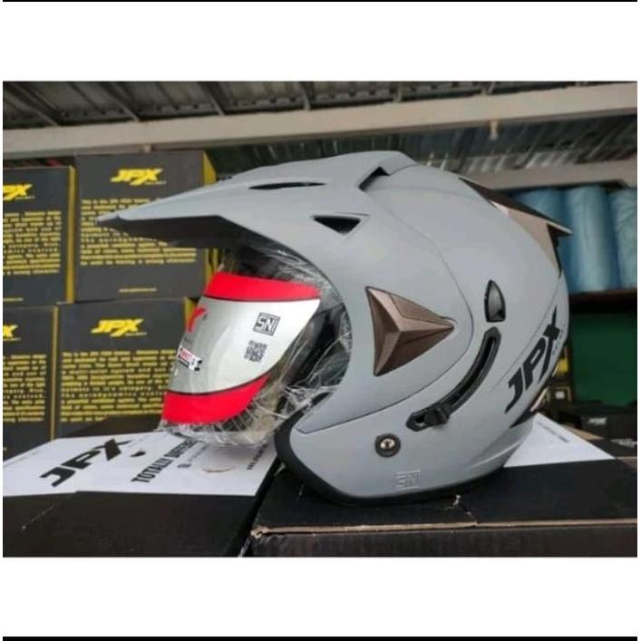 Helm Jpx Supermoto Polos Motif Double Visor Original | Jpx Semicross Semi Cross Moto X Advance Origi