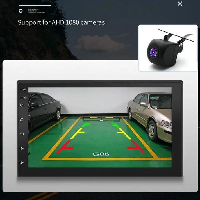 Autoglide Head Unit Android Mobil 4G+64G 7/9/10 Inch 2 Din Kontrol Suhu Cerdas Ips Layer Mobil Navig