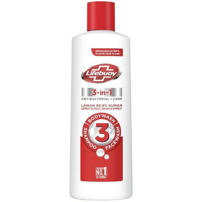 Lifebuoy 3-in-1 Body Wash Shampoo Handwash Botol 250ml Multipack