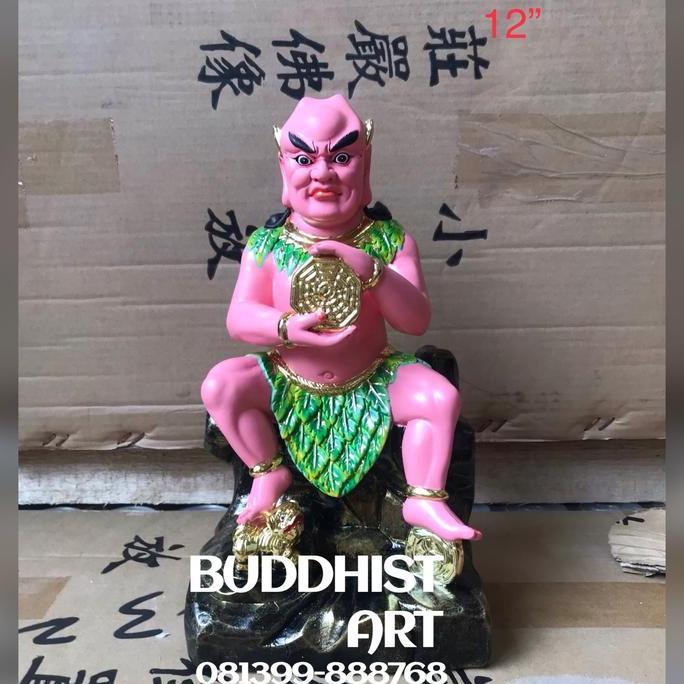 Patung Dewa pat kwa co se / pat kua/pa kwa / dewa fuxi 12 inch fiber