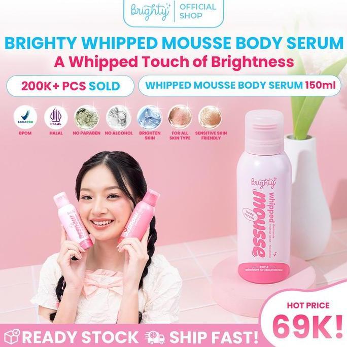 Fupp- Brighty Whipped Mousse Body Serum Mencerahkan Secara Permanen Body Serum Hand Body Dan Body Lo