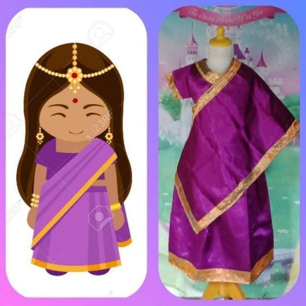 NEW KOSTUM ANAK BAJU TRADISIONAL NEGARA INDIA GIRL TYPE II ORI