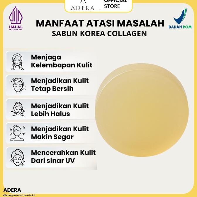 Fupp- Paket [Bpom Halal] Adera Sabun Korea Collagen Wajah & Badan Bersih Putih Cerah Glowing Untuk K