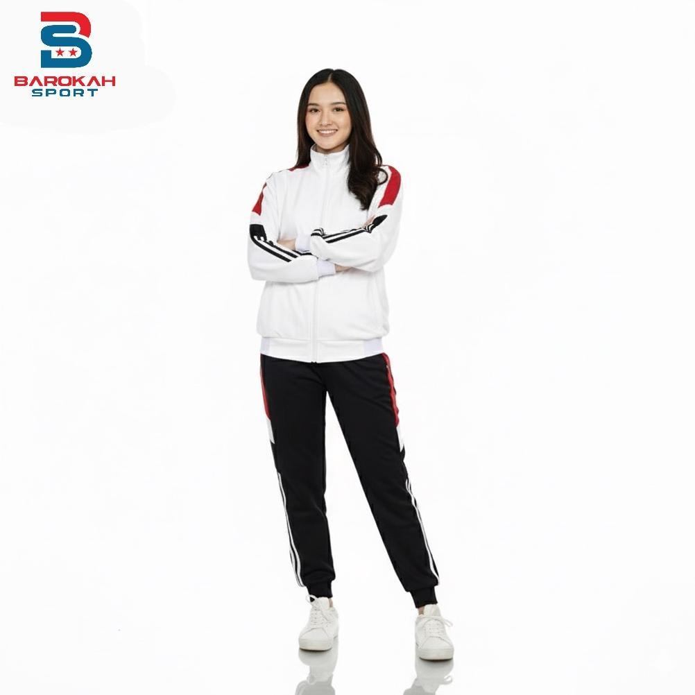 recommended hm barokah - setelan olahraga pria wanita training one set jaket celana olahraga unisex 