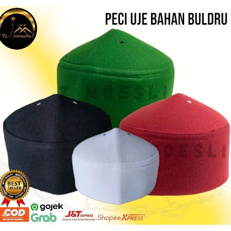 original peci uje / peci mesir / peci polos / peci putih peci polos hitam kopiah songkok