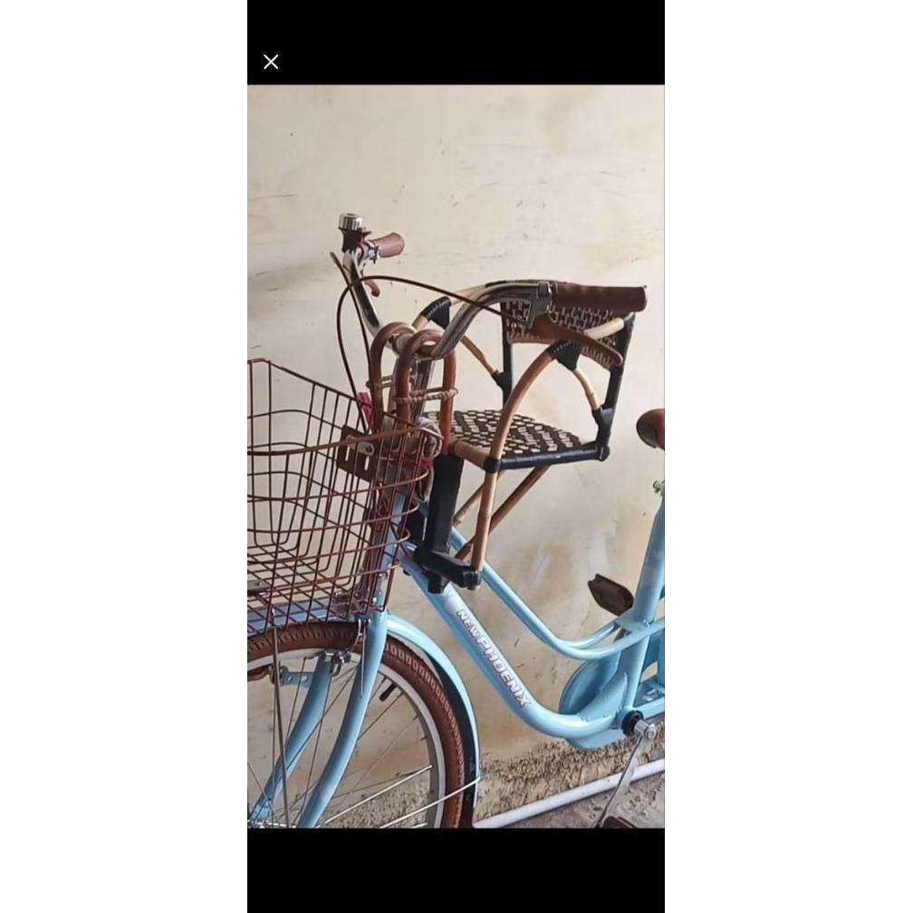 NEW PRODUCT Boncengan sepeda anak rotan/kursi boncengan depan rotan