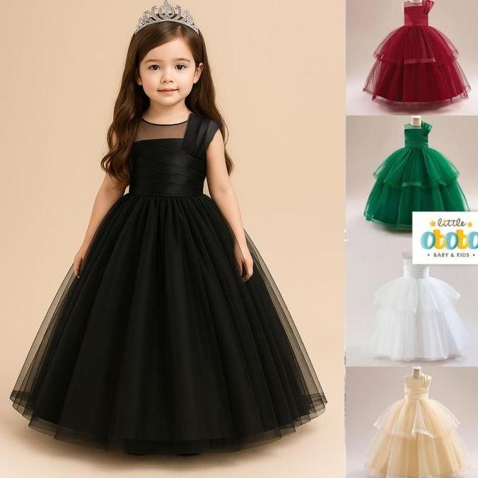 BONUS - 7-10T LONG DRESS PREMIUM VIVIAN - GAUN BALL GOWN ANAK PEREMPUAN Model Korea Tile ULANG TAHUN