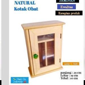 Kotak obat/ Kotak P3K kayu pinus Jati IQB