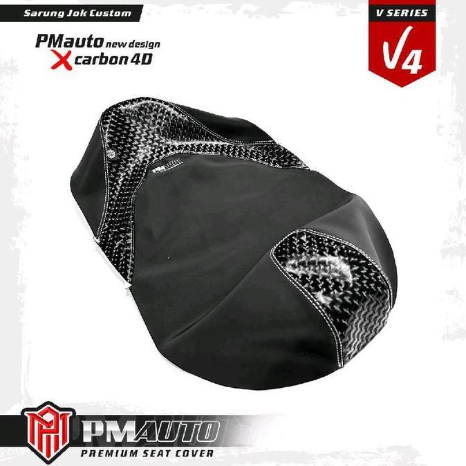 NEW KULIT JOK SARUNG JOK MOTOR MOTIF CARBON V4 PMAUTO VARIO MIO BEAT SCOOPY NMAX PCX AEROX STYLO DLL