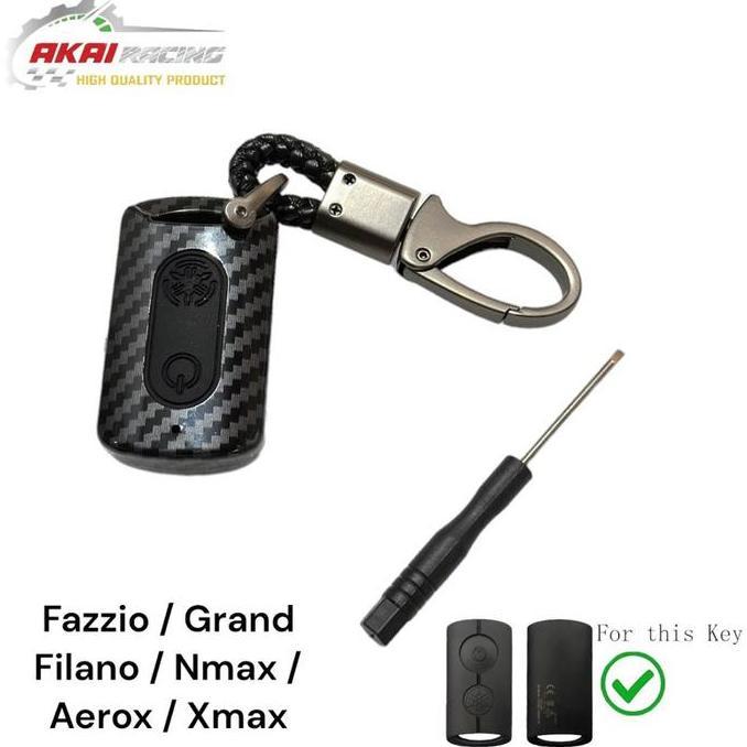 NEW AKAI RACING STORE - COVER REMOTE KEYLESS KARBON MOTOR NMAX AEROX XMAX FAZZIO GRAND FILANO BEST Q