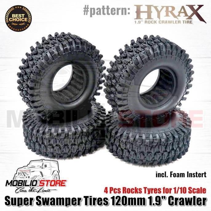 Ban Wheel RC Crawler 1.9" Super Swamper Tires 120mm with Foam Inserts