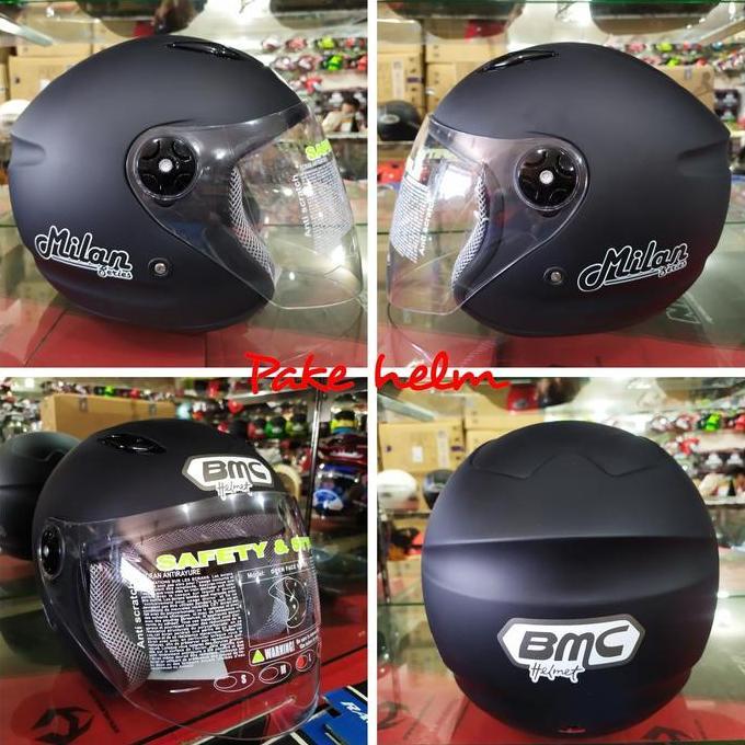 HELM BMC MILAN HITAM DOFF BMC HALF FACE ORIGINAL