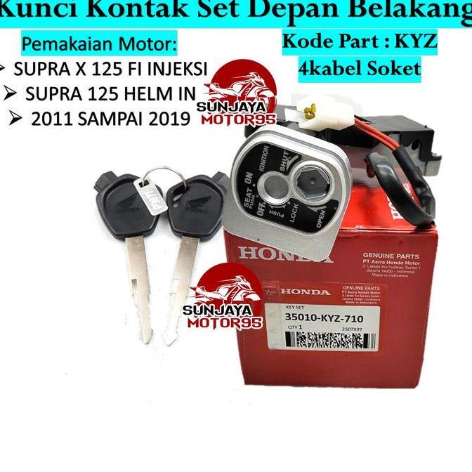 NEW KUNCI KONTAK SUPRA X 125 FI INJEKSI HELM IN SET + KUNCI JOK BELAKANG KYZ ACCESSORIES MOTOR  ANAK