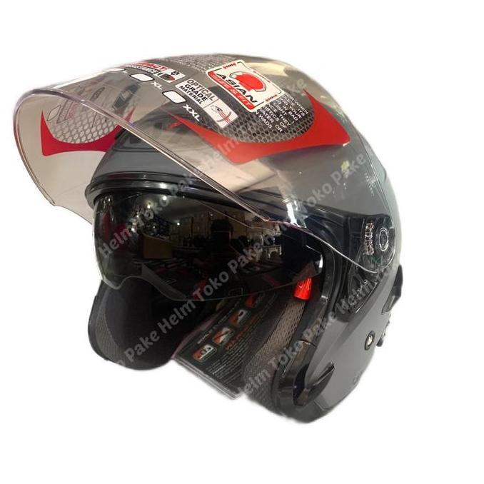 HELM KYT GALAXY FLAT R ABU DOF MATT GORILA KYT HALF FACE DOUBLE VISOR