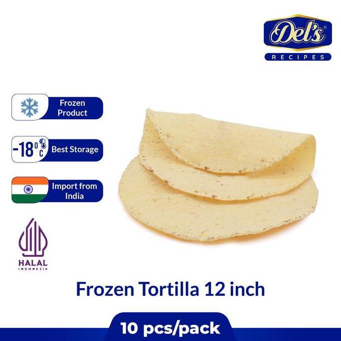 Wheat Tortilla Frozen Premium / Kulit Tortilla / Tortilla Wrap / Kulit Kebab / Salad Wrap - 12 Inch 