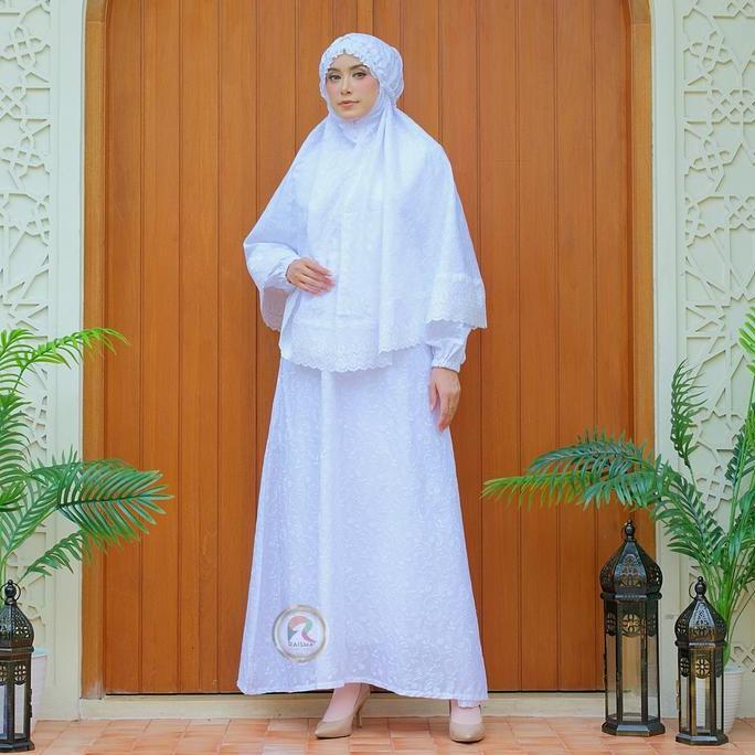 TERMURAH - SETELAN SYARI PUTIH GAMIS SYARI PUTIH SET JILBAB