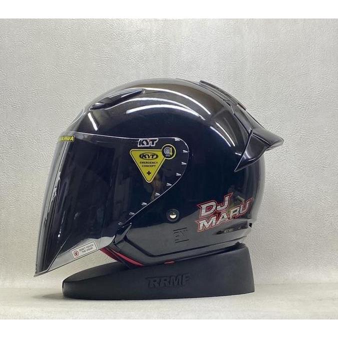 KYT DJ MARU SOLID ALL WARNA KACA SILVER FREE SPOILER 2D & 3D - KYT ORIGINAL DOT SNI HELM HALF FACE D
