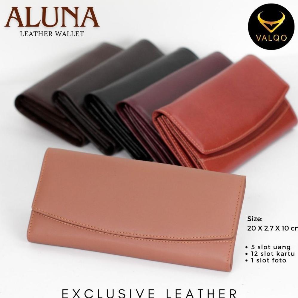 OFFICIAL Valqo Aluna Dompet Kulit Kulit Sapi Dompet Wanita Perempuan Dompet Panjang Dompet Kartu KEK