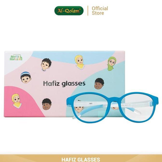 IGlasses Hafiz Hafizah Baru Kacamata Kesehatan TR90 Biru untuk Anak-anak dengan Anti Radiasi & Anti 