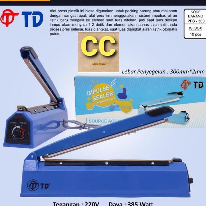 BEBAS ONGKIR - IMPULSE SEALER TD PFS - 300 / Alat Press Plastik TD PFS 300 Sealer Press Plastik TD G