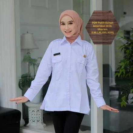 Termurah / Hot Sale Baju Dinas Putih Pns Wanita / Baju Putih Pns Wanita / Seragam Putih Pns Asn Wani