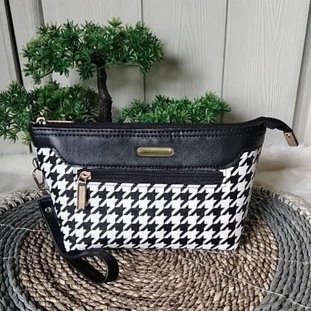 KUALITAS SUPER Khanza1 Clutch - Dompet Pouch Wanita 2 Rest 2 Ruang Muat HP Dan Peralatan Kosmetik / 