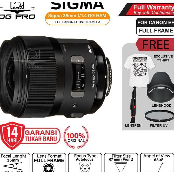 Sigma 35mm f1.4 DG HSM Art Lens for Canon EF / Lensa Sigma 35 mm f/1.4
