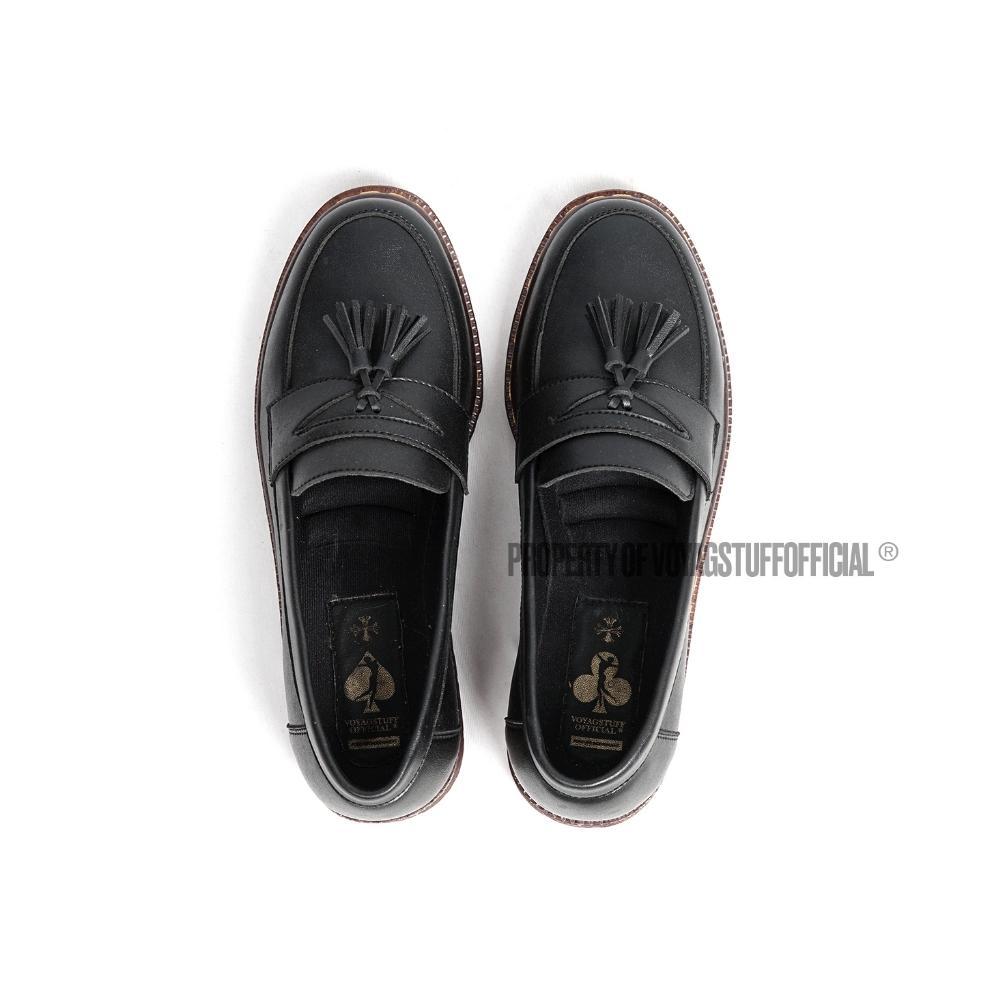 ORIGINAL Voyagstuffofficial - Penny Loafers Vava V1  Black Kulit Wanita