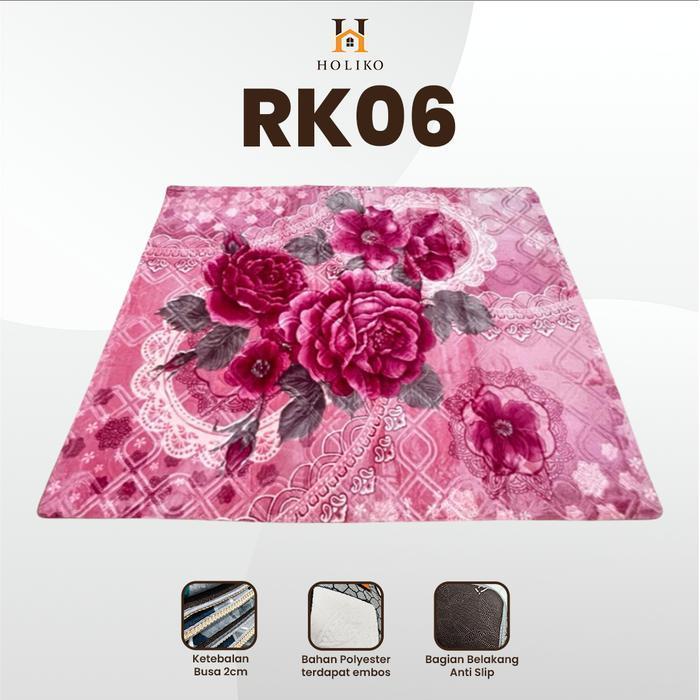 Karpet Busa Emboss 190X265  Motif  Bunga  [Holiko Indonesia] Halus Lembut Ambal Busa Kain Flanel