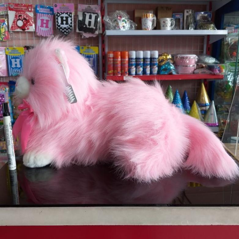 Tahan Lama Boneka Kucing Persia Anggora Lembut 25Cm + Sisir