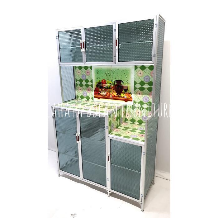 RAK PIRING ALUMINIUM KACA 3 PINTU