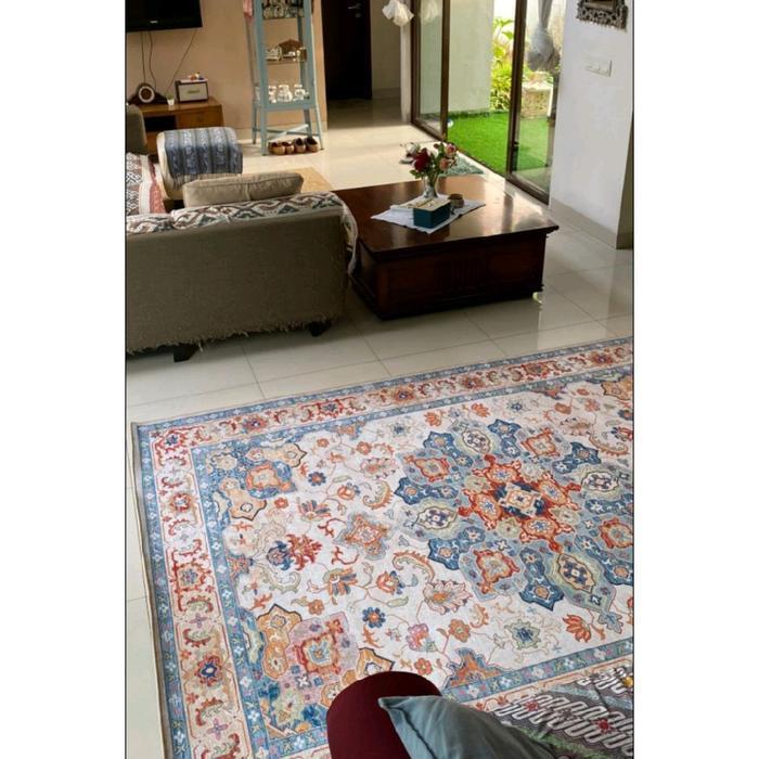 Karpet lantai anti slip, karpet import dekorasi, karpet bohe jumbo