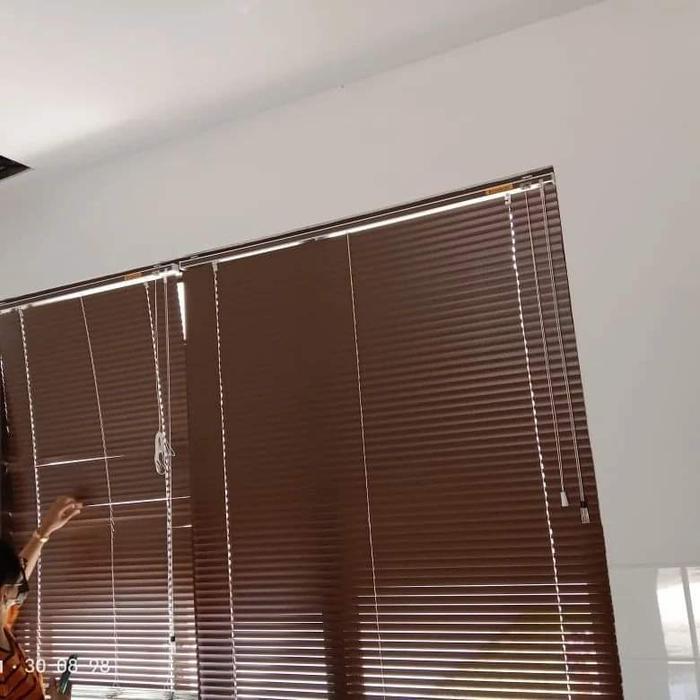 horizontal blind custom horizontal/tirai lipet jendela woden blind