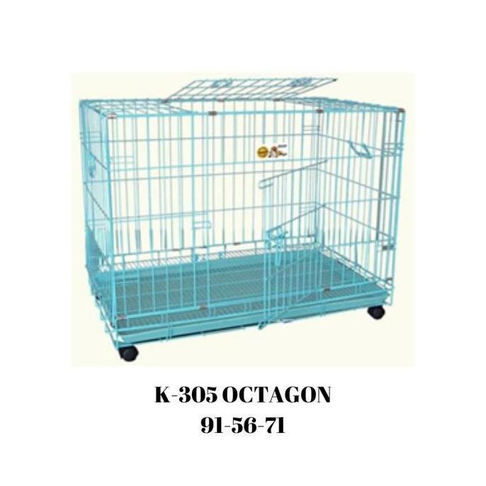 KANDANG OCTAGON K-305 + RODA/KANDANG ANJING KUCING