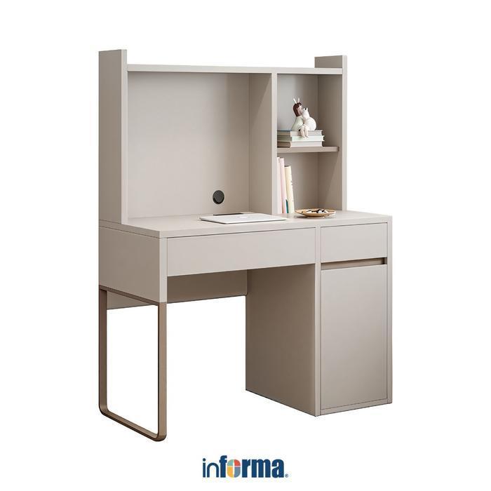 Informa Fiori Meja Belajar Anak - Krem Beige Biro Tempat Belajar Meja Laci Komputer Mebel Perlengkap