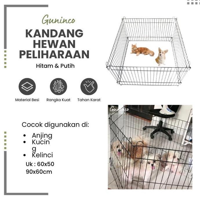 Guninco Kandang 90X60CM Portable pagar portable estetik kandang hewan kucing anjing / Pagar Hewan Be