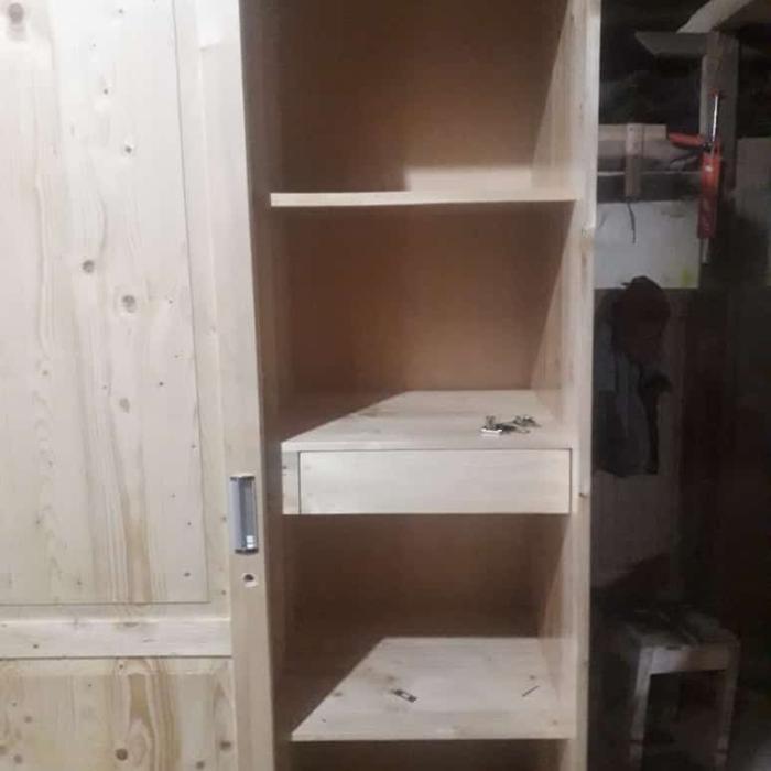 lemari pakaian geser 2 pintu kayu jati Belanda