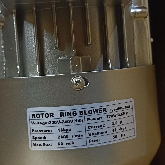 Ring Blower Rotor HB-370 Blower Tambak udang 220V 1 Phase