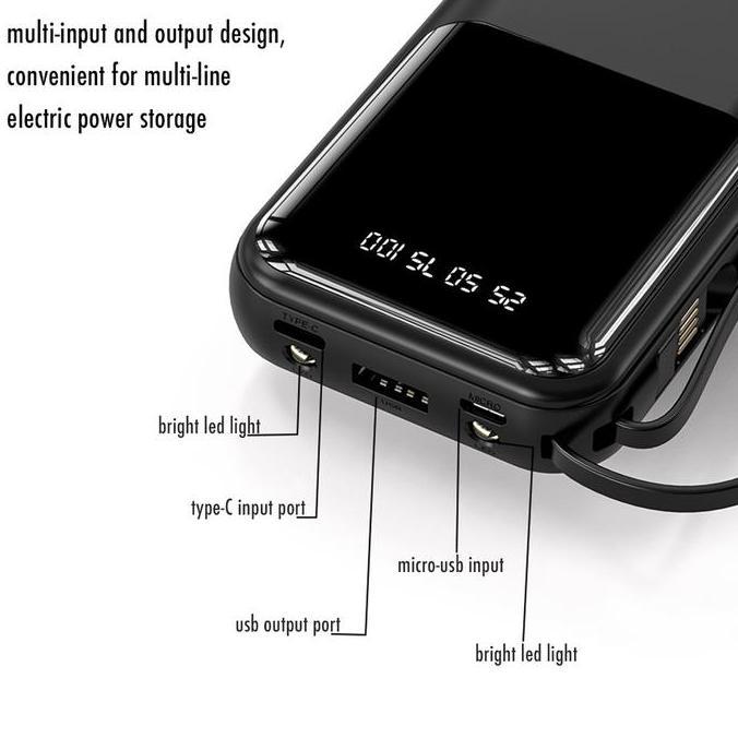 INONE DX567 12000mAh Super Lightweight Palm Size Powerbank with LED