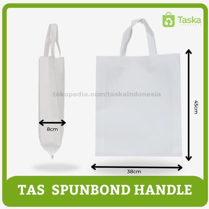 Kantong SPUNBOND HANDLE 38x45 / GOODIE BAG Spunbond / PUTIH