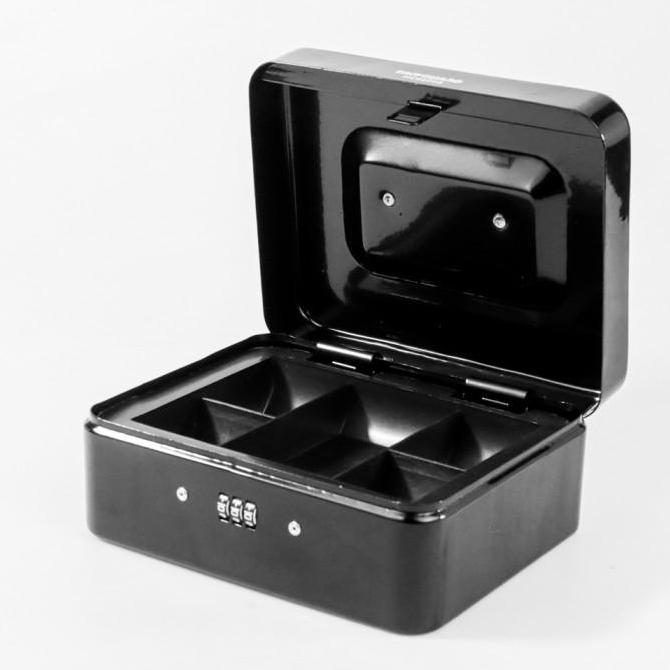 Brankas Uang Mini Baja Kotak Penyimpanan Emas Pribadi Lock Key Kode Angka Safetybox Sekat Plastik Hi