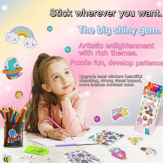 Mainan SPARKLE GEM STICKER/Diamond Painting Ana/Sticker DIY/Montessori