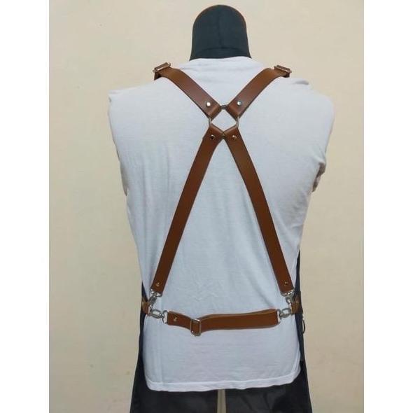 Apron Barista Kulit Celemek Masak Kulit Apron Kulit Celemek kulit