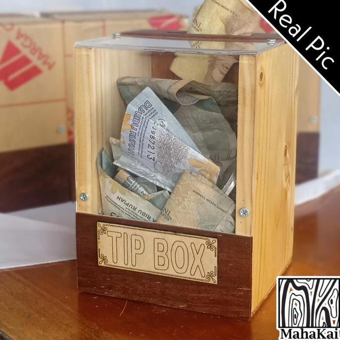 Kotak Tip box kayu celengan kotak saran amal akrilik display box trans