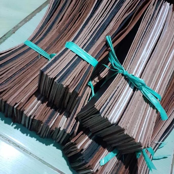 kulit asli ukuran 30x5 cm bahan stroping asah golok