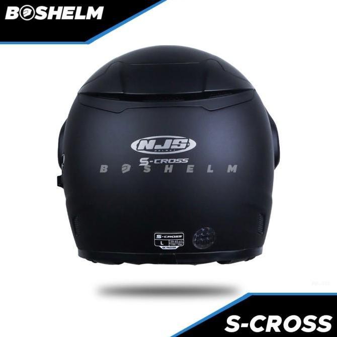 Helm NJS S-Cross Solid HITAM DOFF Helm Full Face SNI