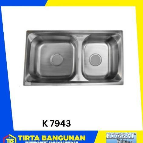 KOSSAI SINK KS 7943 BAK CUCI PIRING 2 LUBANG + AFUR