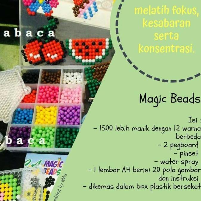 Mainan Edukasi Anak Abaca Magic Beads