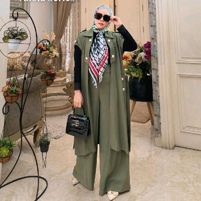 Valola Series set celana kulot dan rompi baenetta