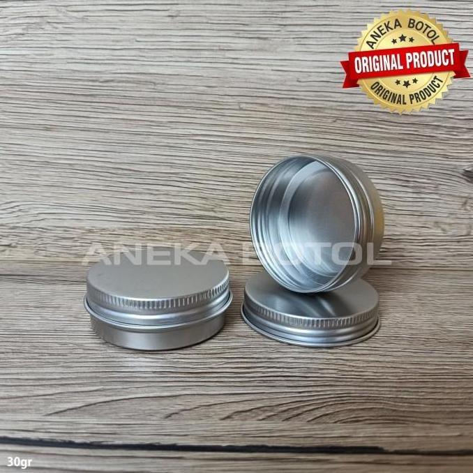 JAR ALUMINIUM 30 GRAM SILVER / POT POMADE